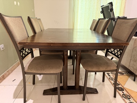 Khobar, Furniture, SAR 500,  6-seater Dining Table With 6 Chairs (Reflections).