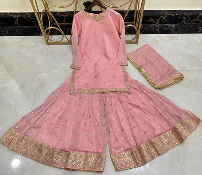 Thuqbah, Clothing & Accessories, SAR 230,  Ready To Wear Chiffon Embroidered With Gharara