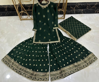 Thuqbah, Clothing & Accessories, SAR 230,  Ready To Wear Chiffon Embroidered With Gharara