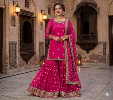 Thuqbah, Clothing & Accessories, SAR 230,  Ready To Wear Chiffon Embroidered With Gharara