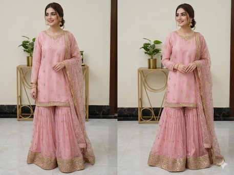 Thuqbah, Clothing & Accessories, SAR 230,  Ready To Wear Chiffon Embroidered With Gharara