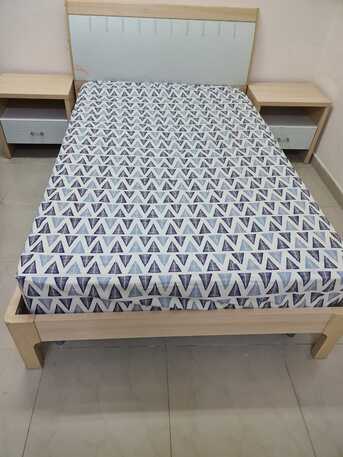 Al Khobar Al Shamalia, Furniture, SAR 650,  Complete Bed Set &ndash; 120cm Bed + Spring Mattress + 2 Bedside Tables (city Walk)