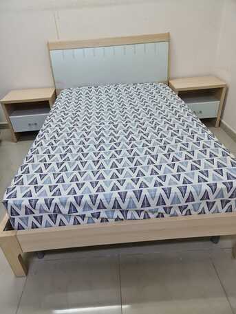 Al Khobar Al Shamalia, Furniture, SAR 650,  Complete Bed Set &ndash; 120cm Bed + Spring Mattress + 2 Bedside Tables (city Walk)
