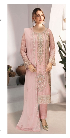 Thuqbah, Clothing & Accessories, SAR 250,  UnStitch 3Pc Chiffon HeavyWorked