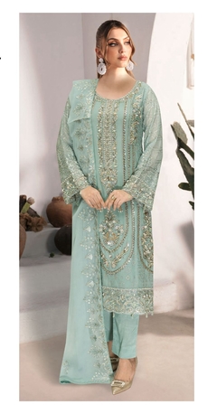 Thuqbah, Clothing & Accessories, SAR 250,  UnStitch 3Pc Chiffon HeavyWorked