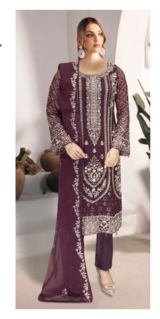Thuqbah, Clothing & Accessories, SAR 250,  UnStitch 3Pc Chiffon HeavyWorked