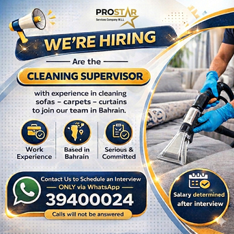 Manama, Jobs, Cleaning Supervisor