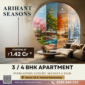 Noida, Real Estate For Sale, INR 14200000,  3 BR,  1706 Sq. Feet,  Arihant Seasons &ndash; Where Every Day Feels Like A New Season