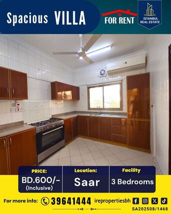 Saar, Villas, BHD 600,  250 Sq. Meter,  3 BHK Garden Villa For Rent In Saar-Markh Area BD 600/- Inclusive