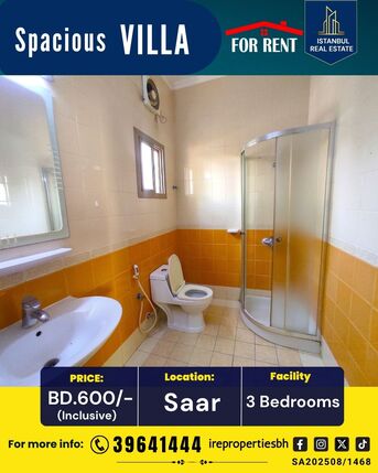 Saar, Villas, BHD 600,  250 Sq. Meter,  3 BHK Garden Villa For Rent In Saar-Markh Area BD 600/- Inclusive