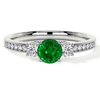 New York, Jewelry, USD 1440,  Classic 0.85cttw Lab Grown Emerald Engagement Ring From GemsNY