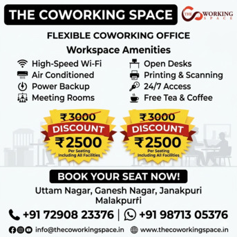 Dwarka, Offices, INR 2500,  Coworking Space In Dwarka Mor For Productive And Flexible Work