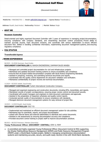 Riyadh, Job Seekers, DOCUMENT CONTROLLER