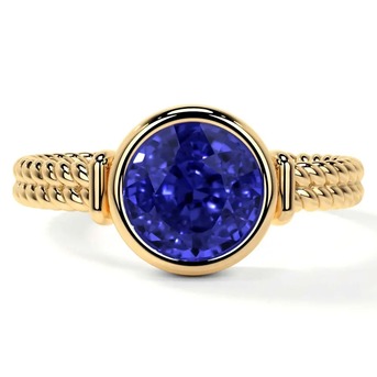 New York, Jewelry, USD 1640,  Natural Tanzanite Engagement Rings With Modern Bezel Setting