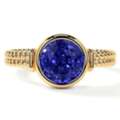 USD 1640,  Natural Tanzanite Engagement Rings With Modern Bezel Setting