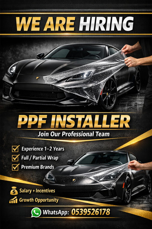 Khobar, Jobs, We&rsquo;re Hiring: Paint Protection Film (PPF) Installer
