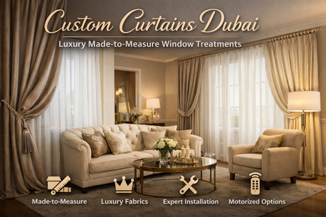 Dubai, Household Items, Custom Curtains Dubai | Luxury Made-to-Measure Window Curtains & Installation