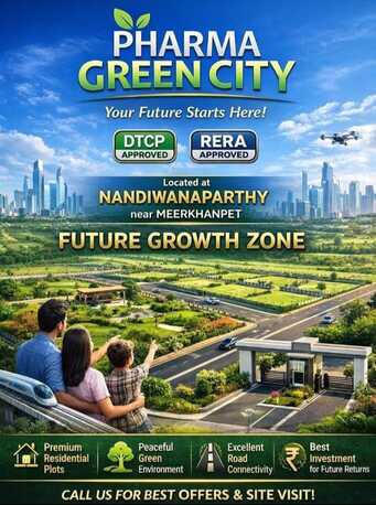 Hyderabad, Residential Plots, INR 12500,  183 Sq. Yard,  DTCP & RERA APPROVED OPEN PLOTS IN FUTURE CITY @ 9392311420