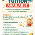 Home Tuition Available