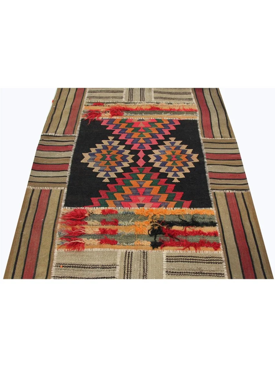 New York, Furniture, USD 220,  4x5 Vintage Persian Patchwork Kilim Area Rug - 109077