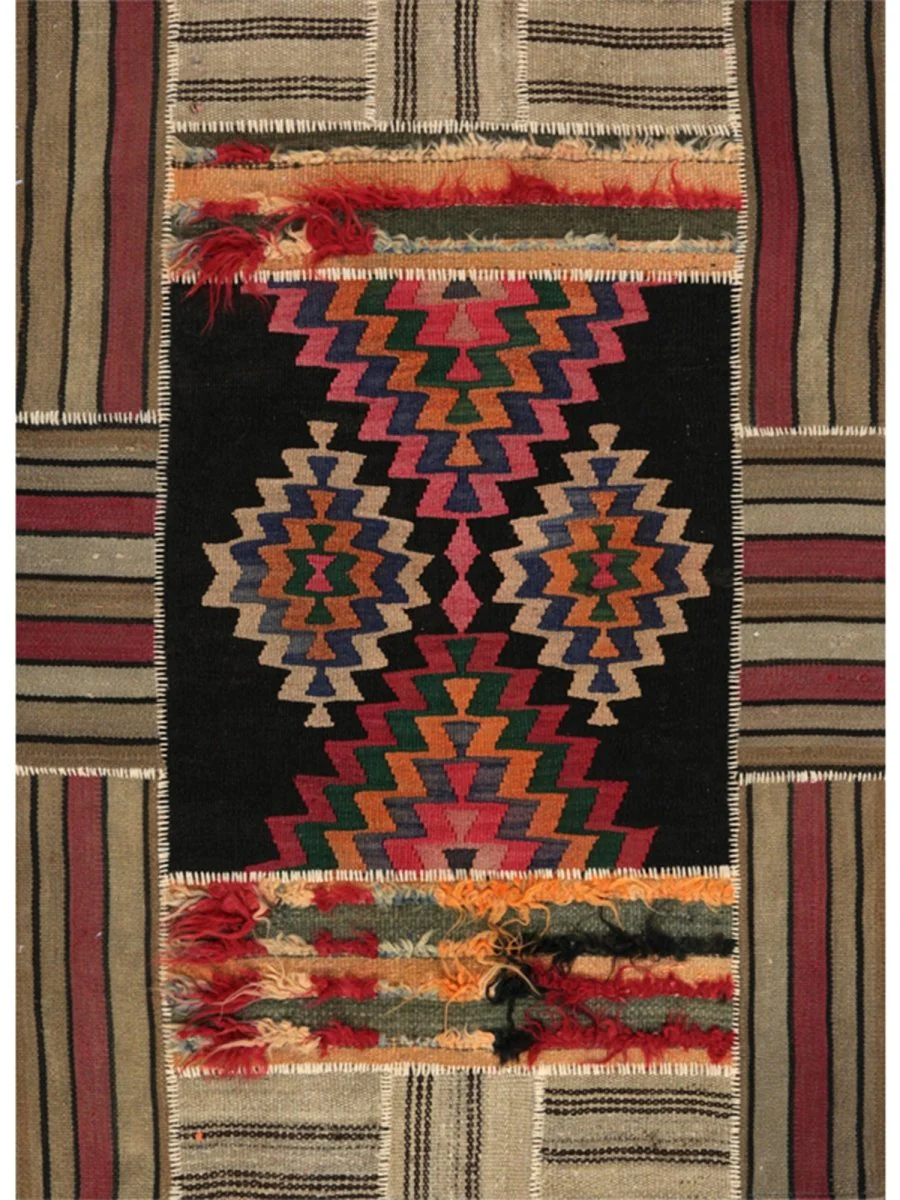 New York, Furniture, USD 220,  4x5 Vintage Persian Patchwork Kilim Area Rug - 109077