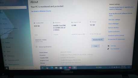 Riffa, Computers, BHD 40,  Toshiba Laptop Core I5 8GBRAM 128SSD 15.6Inches  3 Months Warranty