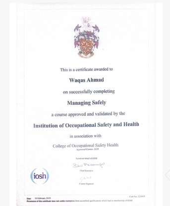 Islamabad, Job Seekers, I Want A Safety Officer Job I Have Many Experiance