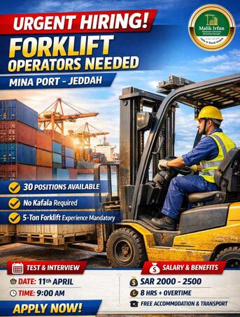 Jeddah, Jobs, Forklift Operator