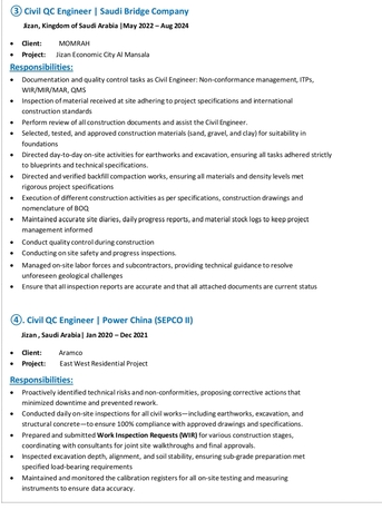 Jubail, Job Seekers, Civil Engineer/Civil QC/Site Engineer/Site Supervisor