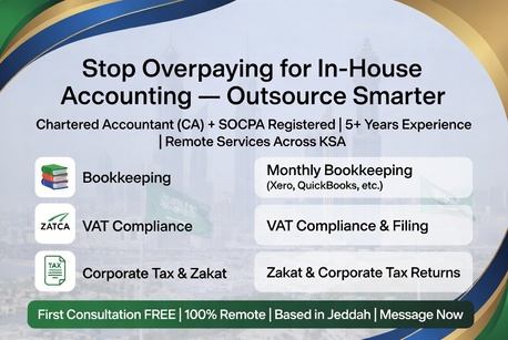 Jeddah, Job Seekers, BOOKKEEPING &middot; VAT &middot; CORPORATE TAX RETURNS