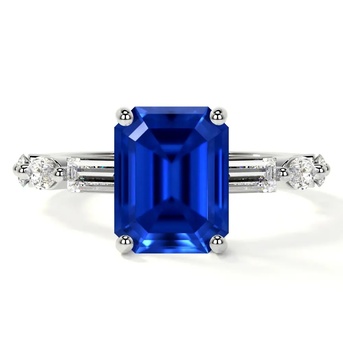New York, Jewelry, USD 3700,  Natural Emerald Cut Sapphire Gemstone Jewelry Rings 1.31cttw
