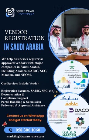 Jeddah, Construction, Vendor Registration Services In Saudi Arabia