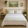 Cotton Double Bed Sheets With Pillow Covers &mdash; Handloom & Handblock | Theindiglobal