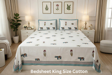 Mumbai, Items Wanted, King Size Cotton Bedsheets With Pillow Covers &mdash; Handloom & Handblock | Theindiglobal