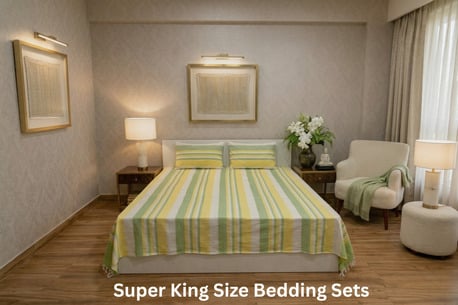 Mumbai, Household Items, Super King Size Bedding Sets &mdash; 108x108 Pure Cotton With Pillow Covers | Theindiglobal