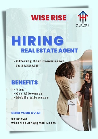 Manama, Jobs, REAL ESTATE AGENT Required In Bahrain