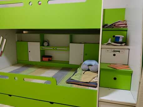 Riyadh, Furniture, SAR 280,  Kids Bunk Bed With 2 Mattresses &ndash; Good Condition