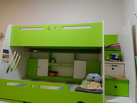Riyadh, Furniture, SAR 280,  Kids Bunk Bed With 2 Mattresses &ndash; Good Condition