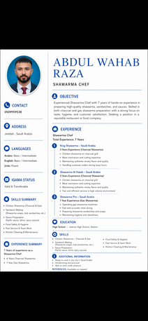 Riyadh, Job Seekers, Shawarma Maker