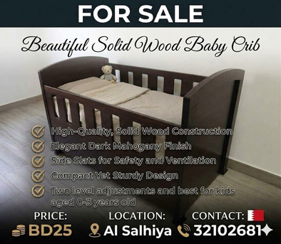 Manama, Baby & Kid Stuff, BHD 25,  Sturdy Wooden Baby Crib