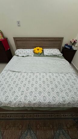 Dammam, Furniture, SAR 645,  Bed Set (Bed Frame + Matress) Matress Size 180x200), Wooden Side Table