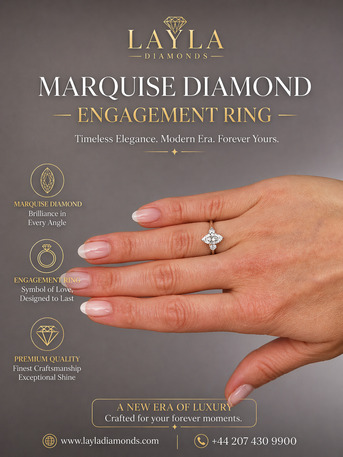 London, Jewelry, GBP 1950,  Luxury Marquise Diamond Engagement Ring &ndash; Timeless Elegance | Marquise Collection