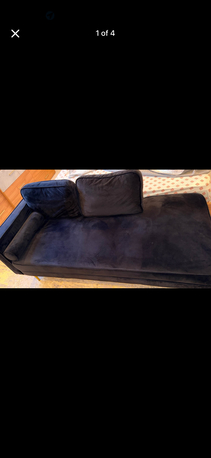 Riyadh, Furniture, SAR 400,  Home Centre Black Velvet Chaise Sofa
