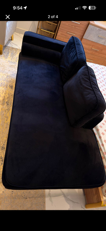 Riyadh, Furniture, SAR 400,  Home Centre Black Velvet Chaise Sofa