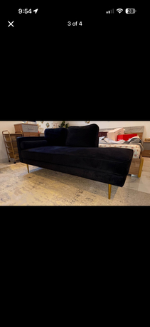 Riyadh, Furniture, SAR 400,  Home Centre Black Velvet Chaise Sofa
