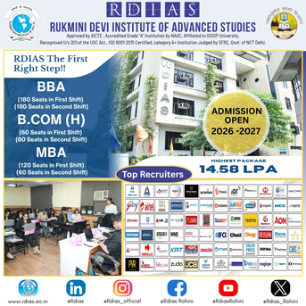 Rohini, Education, Your Gateway To Success - GGSIPU BBA Admission 2026 At RDIAS
