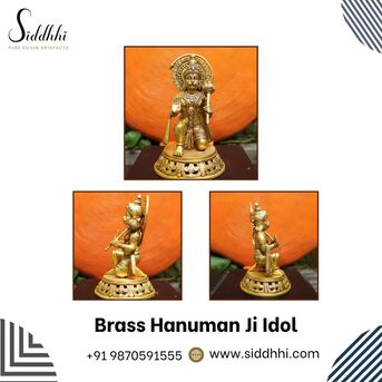 New Delhi, Appliances, INR 22000,  Brass Hanuman Ji Idol For Strength & Protection | Siddhhi Arts