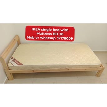 Manama, Furniture, BHD 30,  🌍🌏Ikea Single Bed With Mattress In Good Condition For Sale With Delivery