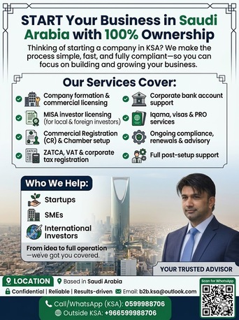 Jeddah, Business, The Business Consultant (Business Start Up Formation & Support Services MISA & ZATCA)...,