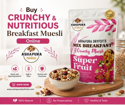 Navi Mumbai, Health & Beauty Items, INR 199,  Buy Crunchy & Nutritious Breakfast Muesli Online | Ashapura Premium